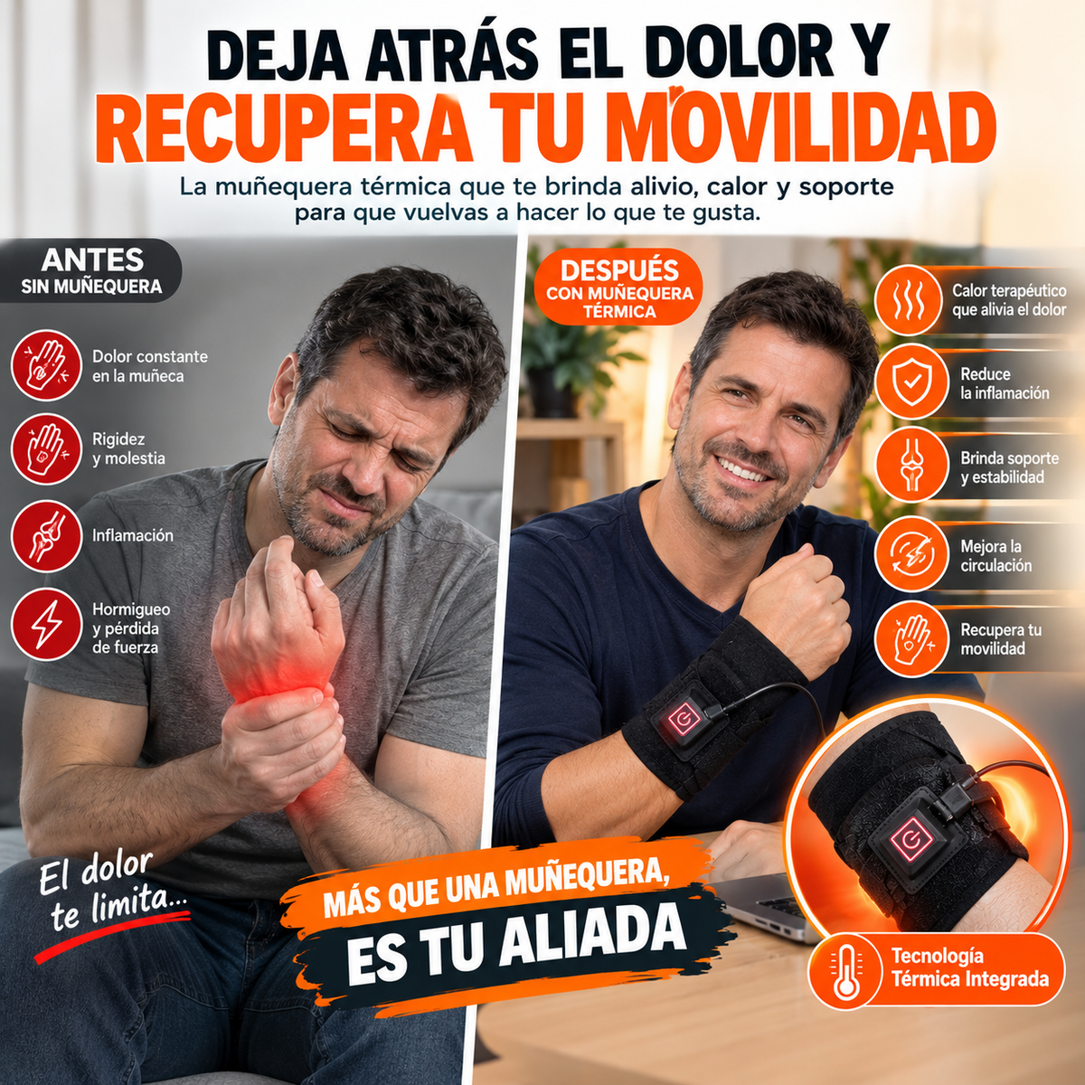 ThermoWrist - Muñequera Térmica de Alivio y Soporte