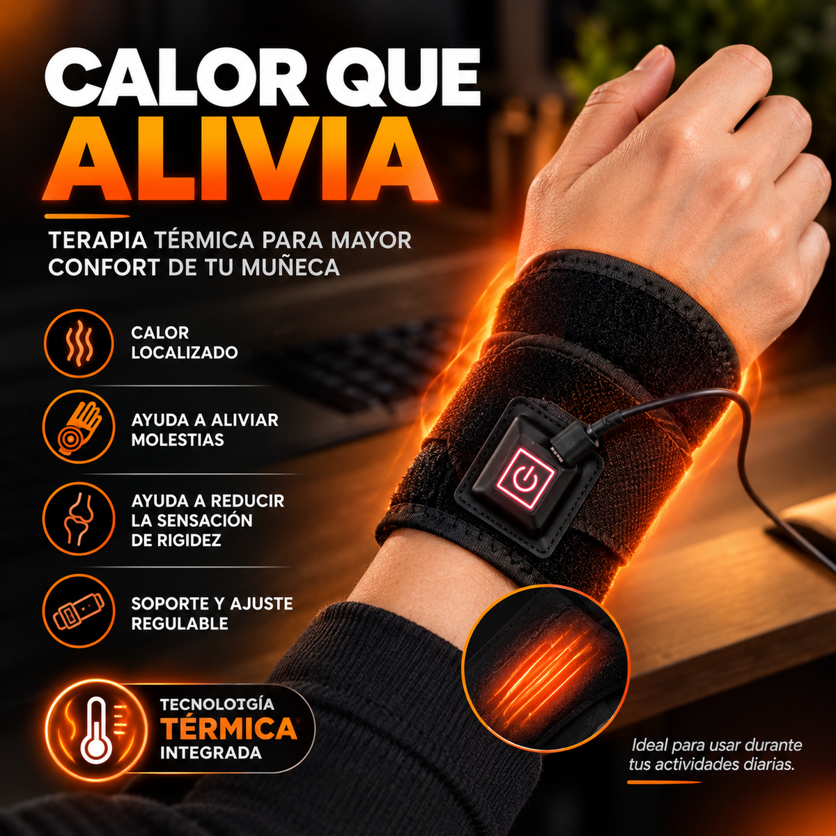 ThermoWrist - Muñequera Térmica de Alivio y Soporte